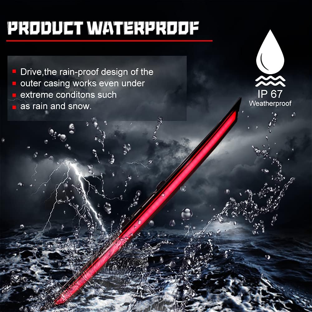 Smoked Lens Dynamic Sequential Turn Signal Lamp LED DRL Brake Light Rear Taillight Trunk Bar Compatible with 2018 2019 2020 Toyota Camry