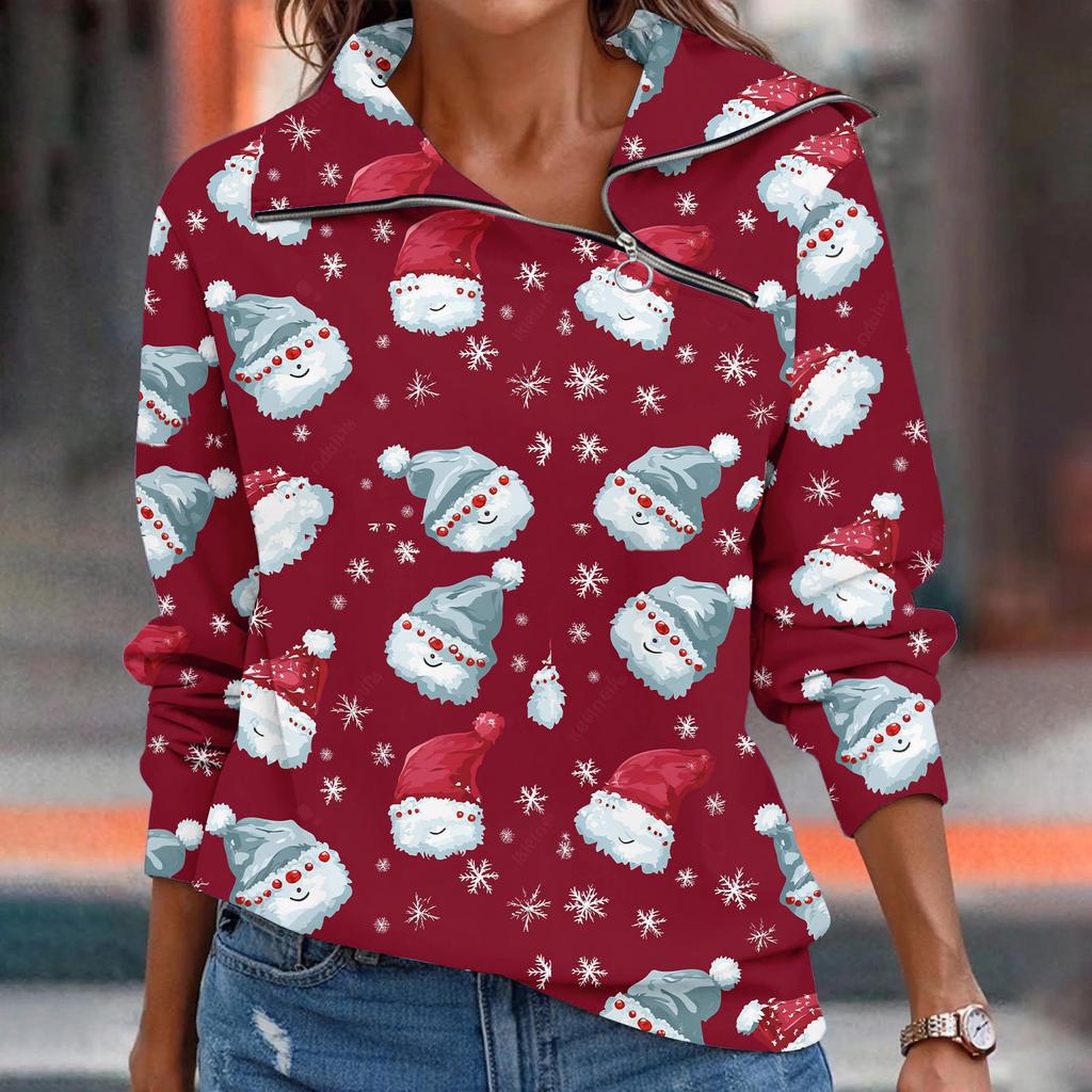 Women  T-shirt Loose  Pullover Sports Tops  Casual V Neck Long Sleeve Printed Top