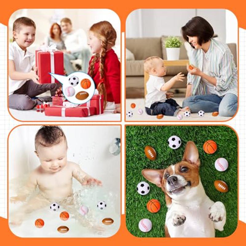 12/48Pcs Mini Foam Balls Sensory Toys Baseball Football Basketball Soccer Stress Ball Fidget Toys For Kids Adult Party Favors