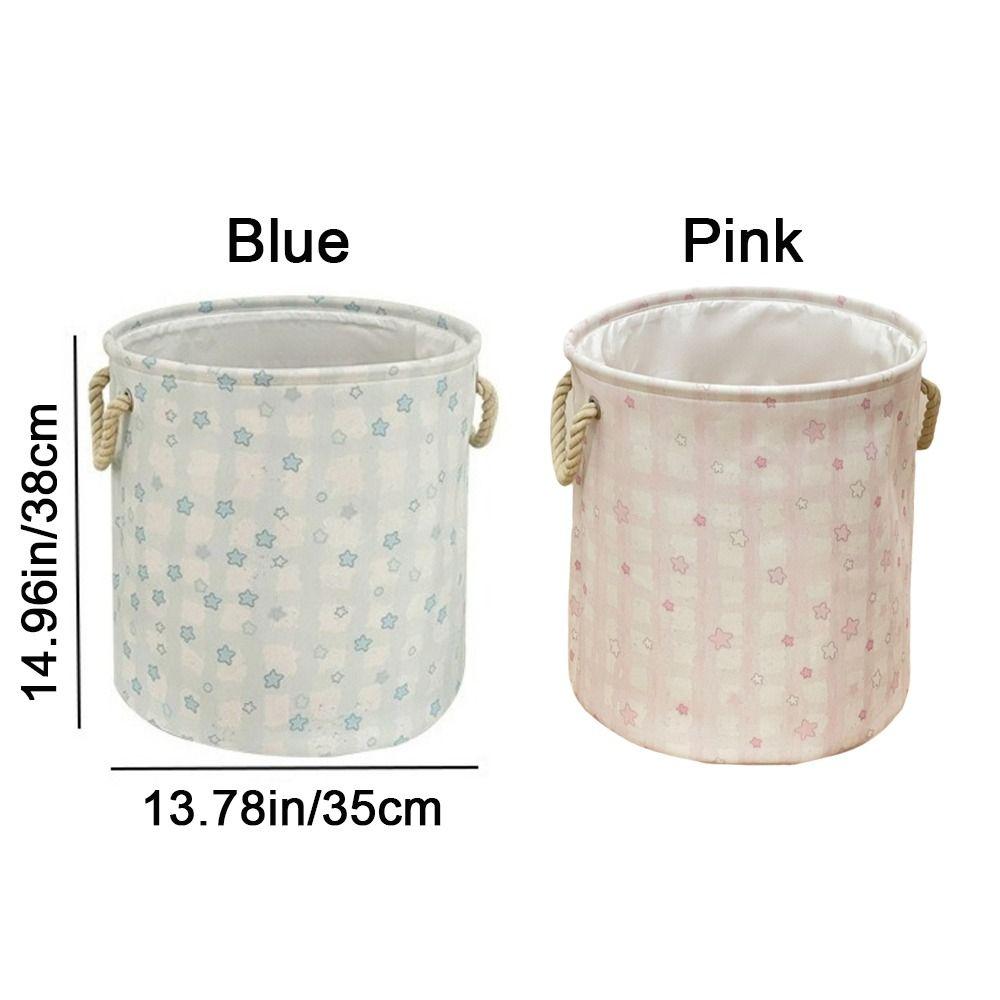 Cute Dirty Clothes Basket Round Shape Sundries Storage Basket Portable Laundry Hamper Apartments