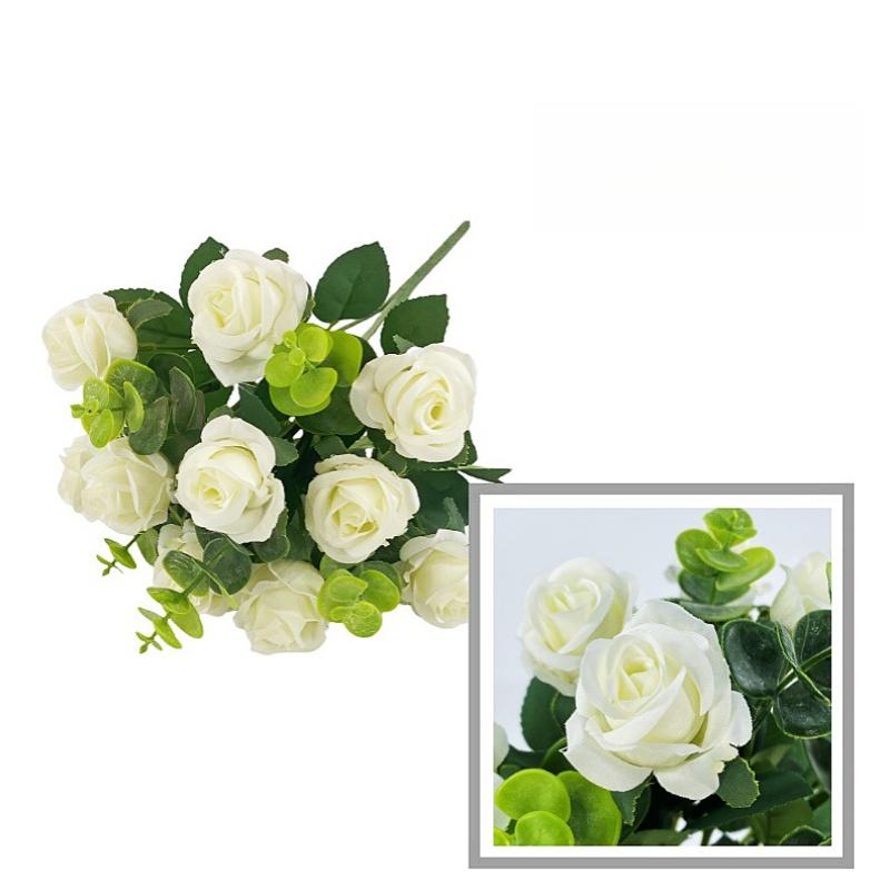 10 Heads Artificial Roses - Home&Wedding Valentine's Day Decoration Eucalyptus Rose Bundle Valentine's and Family Gifts