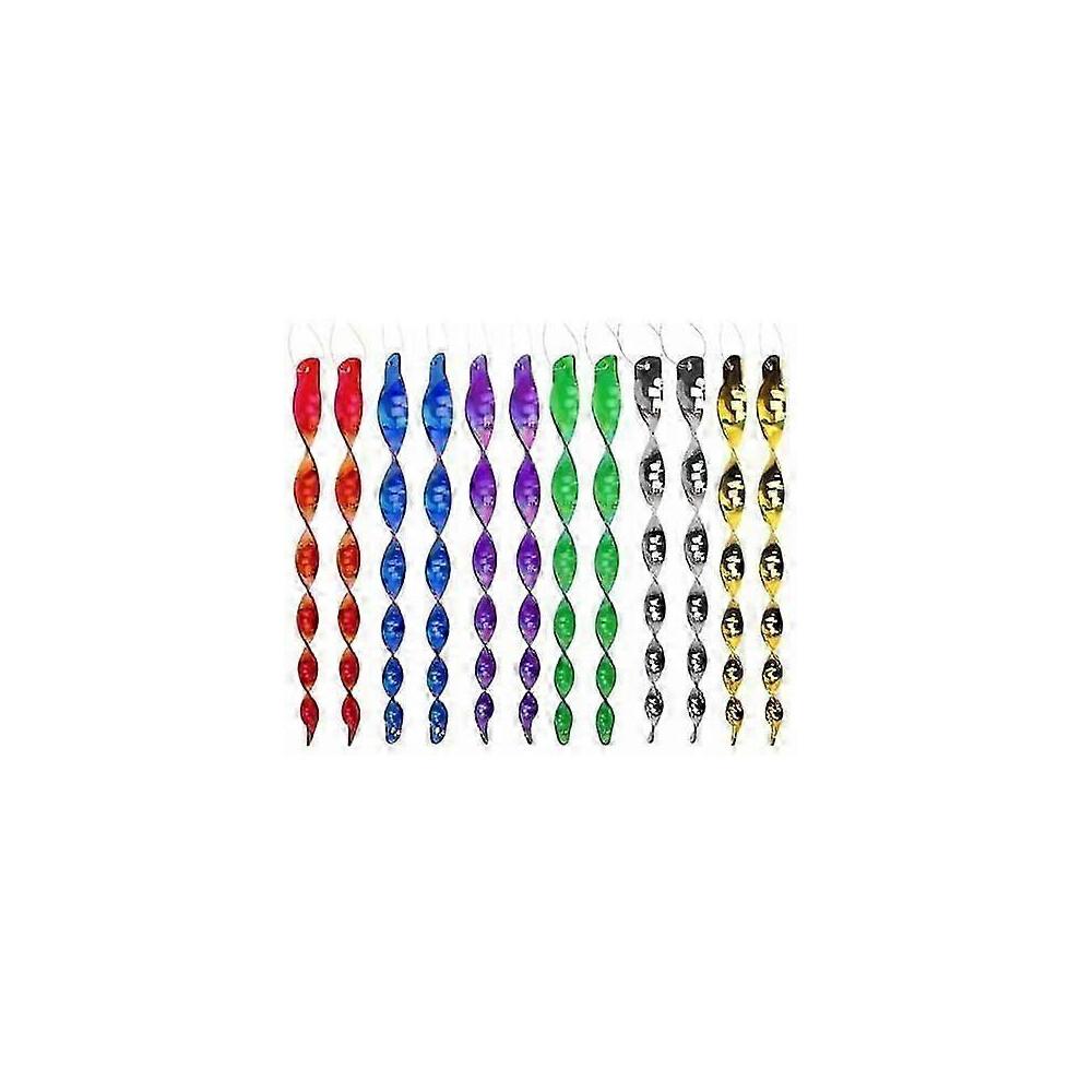 Vogelscheuche Windspirale - 12 Stück Vogelabwehr Reflektierende rotierende Abwehrgeräte in 6 Farben (30CM)