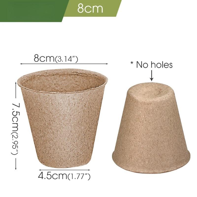 Degradable Paper Pulp Seedling Nursery Pots Eco Friendly Germination Planter Cups For Garden Flowers Herbs Orchard Plant Cultivation