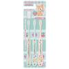 Skater Toothbrush with Cap, for Elementary School Students (Ages 6-12), Medium Bristles, 15.5cm, Humming Mint, Sanrio Design, TB6T, Pack of 3