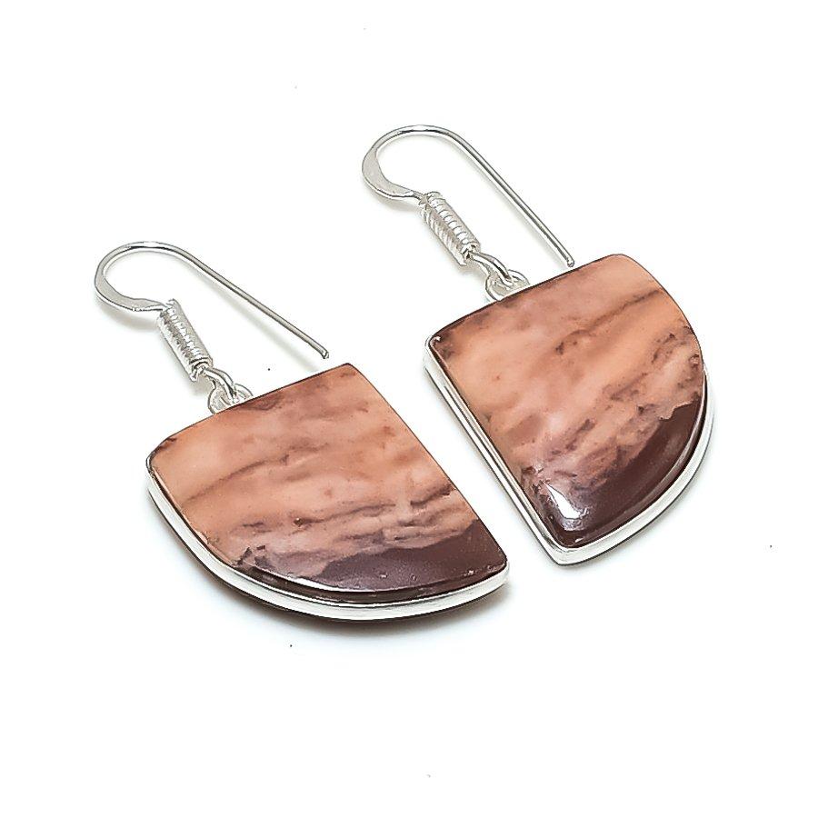Natural Cappuccino Jasper 925 Sterling Silver Jewelry Earring 1.58  AE-12293