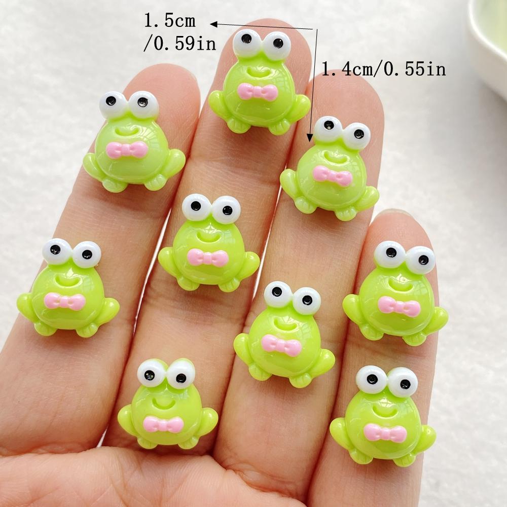 20Pcs Cute Mini Cartoon Frog Nail Art Resin Designer Charms DIY Craft For Nail 3D Decorations Jewelry