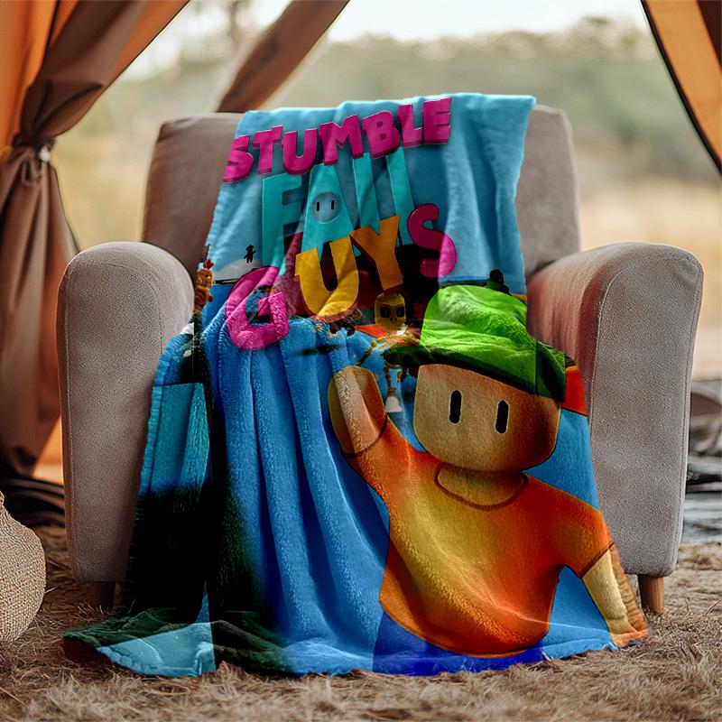 Stumble Guys Flannel Blanket Soft Warm All-Season Throw, Design for Camping, Car Travel, Hiking Sofa, Bed, Office Perfect Gift for Parties