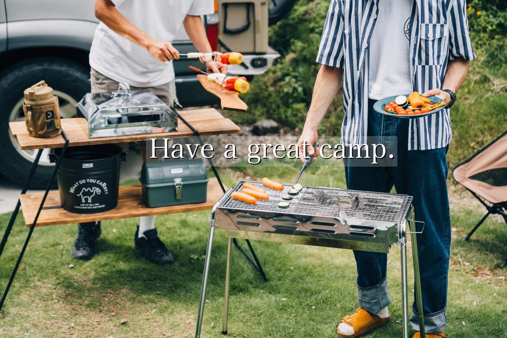 ONOE Stainless Steel BBQ Grill camping BBQ person adjustable leg BBQ charcoal CR-M (CR-M-ST) [Fire pit, equipment, grill, 6-7 capacity, length, grill]