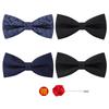 Men'S Bow Tie, Best Man, Groom, Burgundy Black Shirt, Wedding, British And Korean Version Of Trendy Bow, Women'S Free Brooch