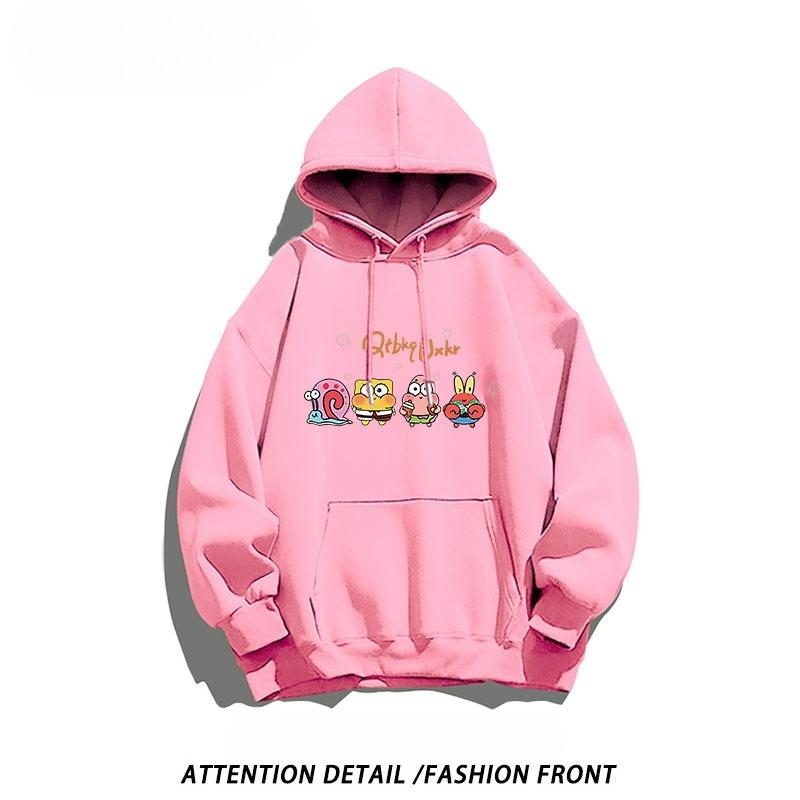 2025 Cartoon SpongeBob SquarePants Printed Men's and Women's Same Style Autumn/Winter Student High Quality Coat Top