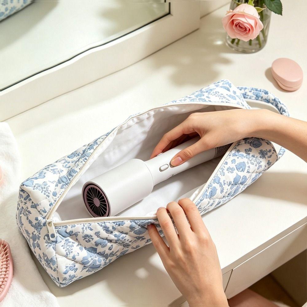Quilting Cotton Hair Dryer Storage Bag Soft Hair Air Wrap Dryer Case Home Storage