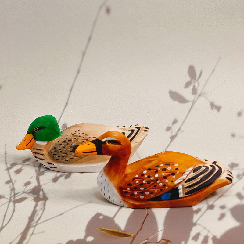 Wooden Duck Carving Gift For Kids And Friends Handmade Ecofriendly Home Decor