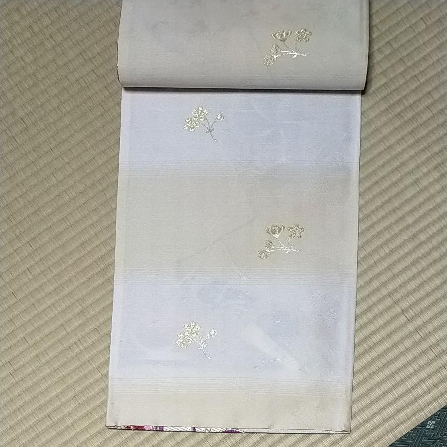 Used Double-sided Pure Silk Nishijin-ori Fukuro Obi Nishijin-ori