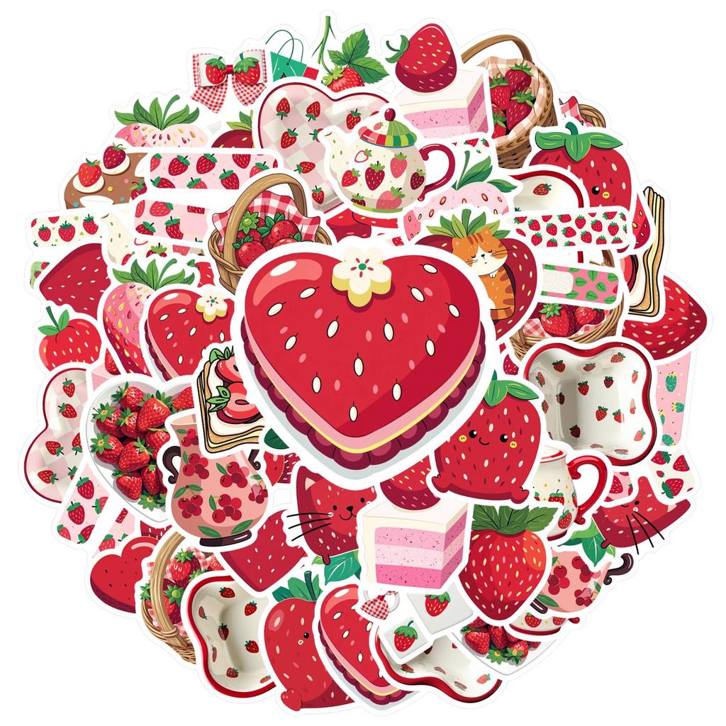 35pcs-50pcs Cartoon  Stickers Playful Food Funny Stickers PVC Sticker For Laptop Motorcycle Luggage Phone Notebook Luggage
