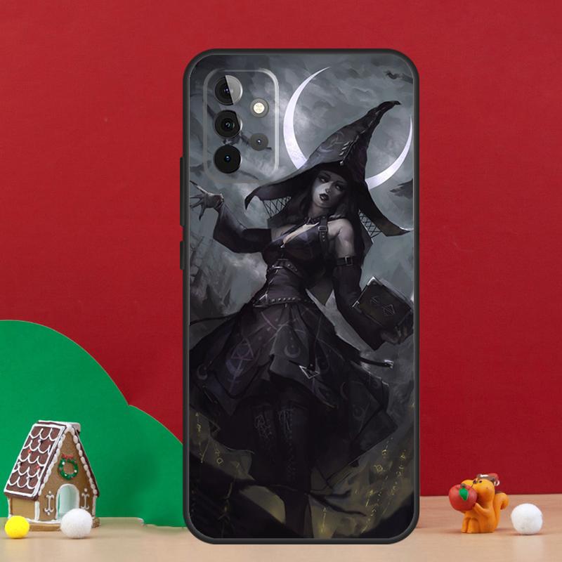 Moon Witch Horror Case For Samsung Galaxy A54 A06 A16 A26 A36 A56 A53 A32 A52 A33 A13 A55 A35 A15 A14 A34 A17