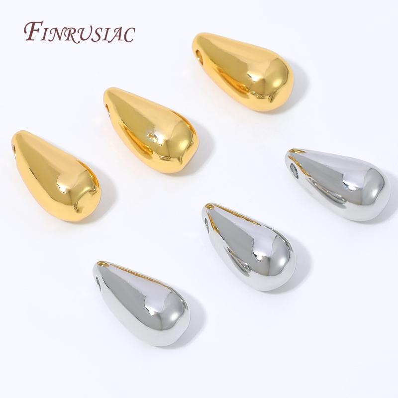 18K Gold Plated Teardrop Pendant Charm,Smooth Water Drop Pendant For DIY Necklace Jewelry Making Supplies Accessories