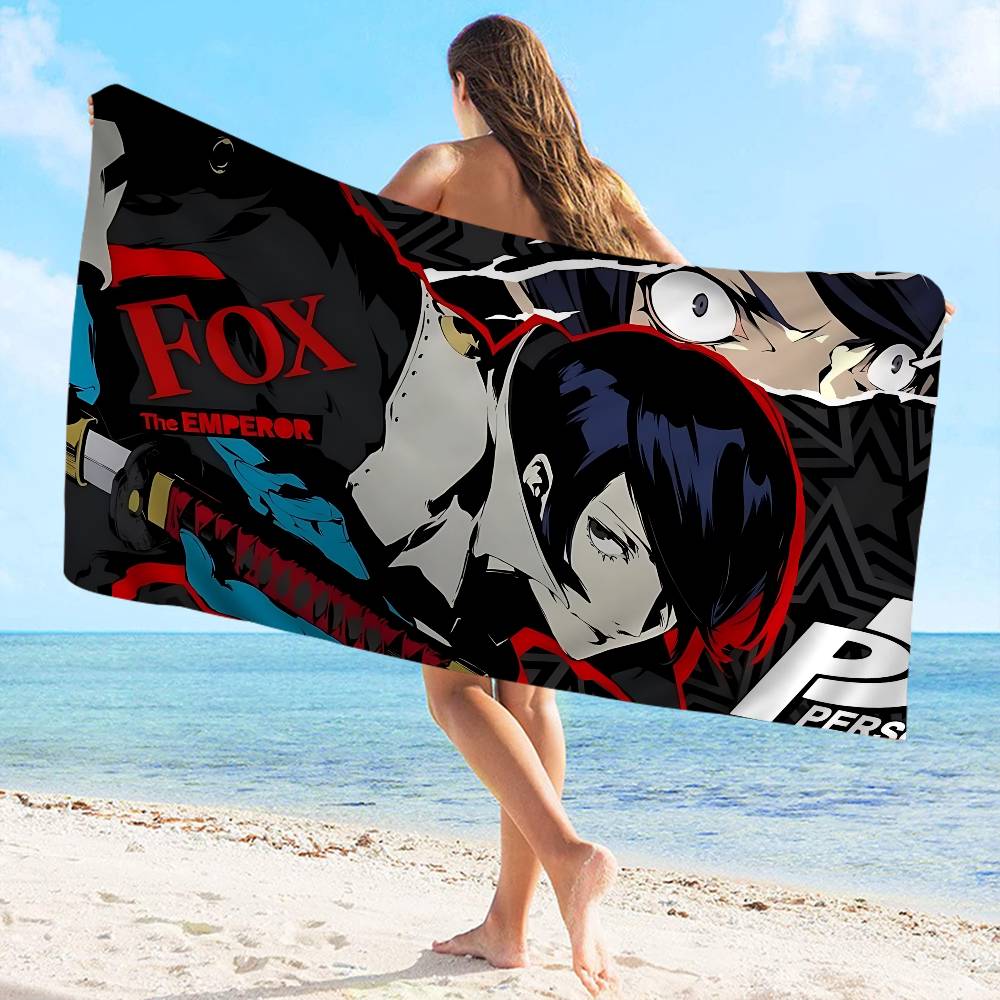 Popular games P-persona-A 5 Beach Towel Colorful Bath Towels for Girl Microfiber Quick Dry Custom Sand Free Beach Spa Gym Pool