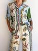 2025 Versatile Casual Fashion Linen Suit Collar Shirt Set