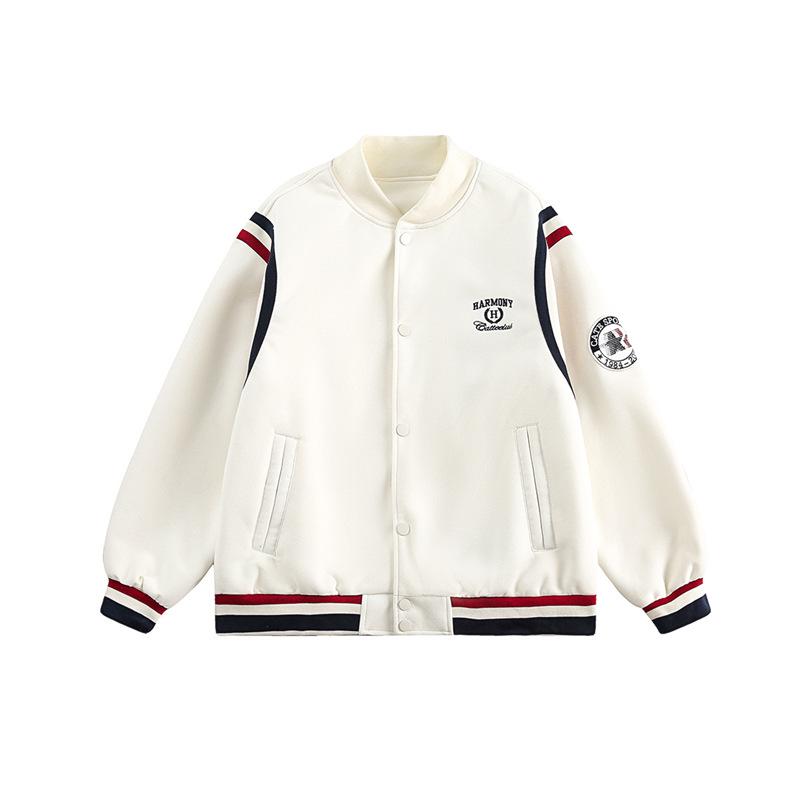 CHANT2nd American Retro Embroidered Baseball Jacket - Women's Spring/Fall Color Block Patchwork