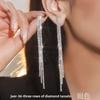 Full Diamond Black Long Fringed Earrings Rhinestone Earrings Diamond Earrings Pendant
