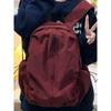Korean simple solid color zipper computer backpack university high school schoolbag campus commuting