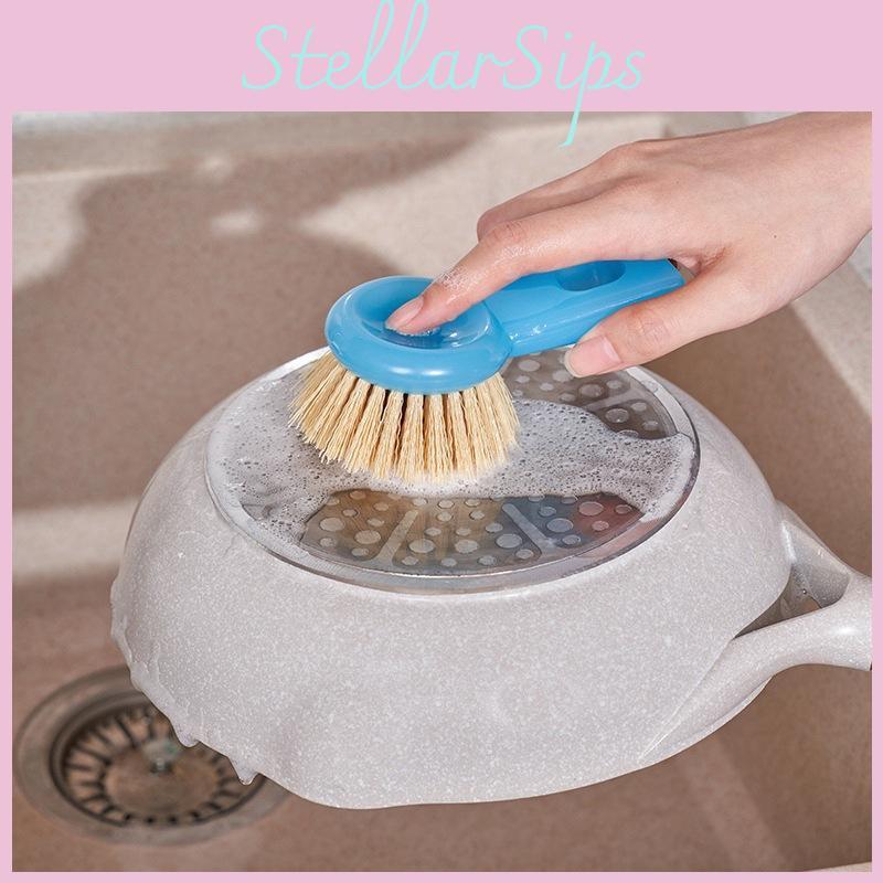 Brush Kitchen Pot With Durable Pp Nylon Handle For Cleaning Easy