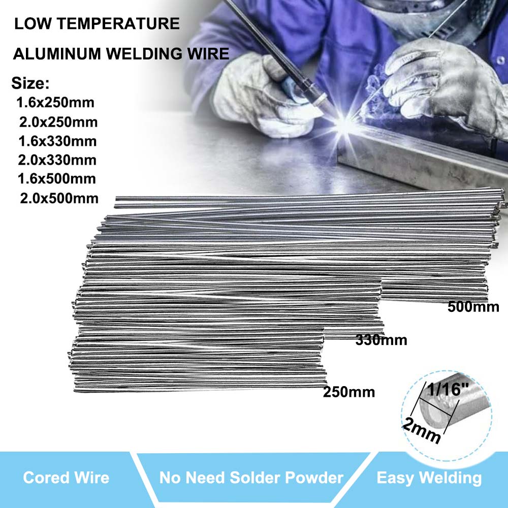 5-10Pcs Low Temperature Easy Melt Aluminum Universal Welding Rod Cored Wire Rod Solder No Need Solder Powder Weld Bar for Propane Torch