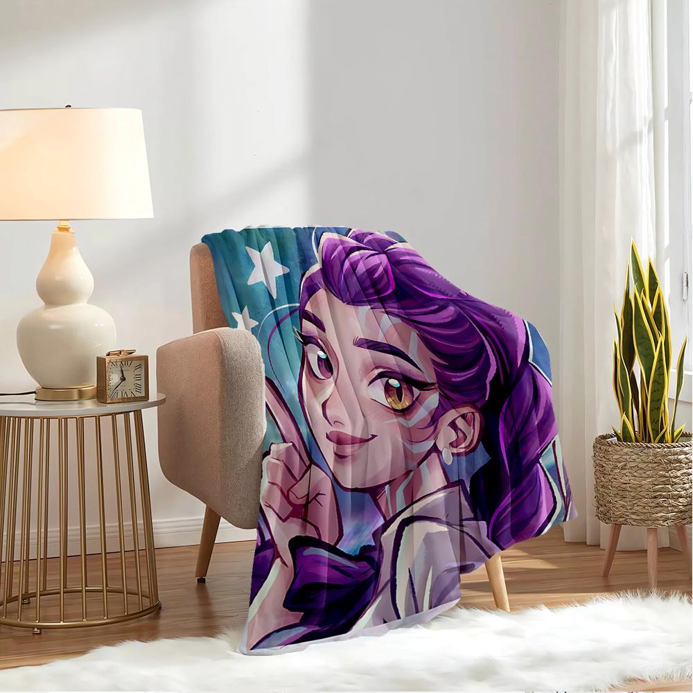K-POP Anime Girls Group  Four Seasons Soft Warm Blanket  All-Season Thick Knit Polyester Bedspread for Bed, Camping, Travel  Perfect Gift