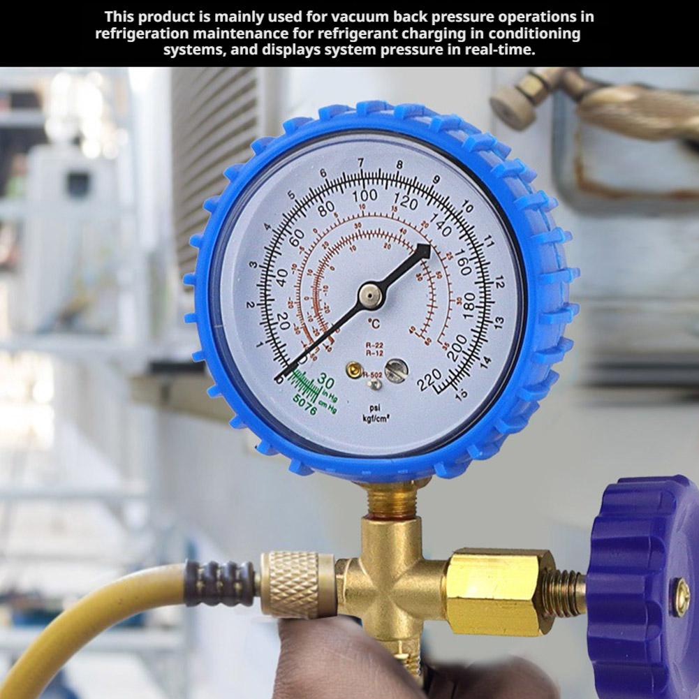 Pressure Gauge Suitable For R22 And R134a Air Conditioner Refrigerant Charging Valve Automobile Fluoride Meter Valve Refrigerant
