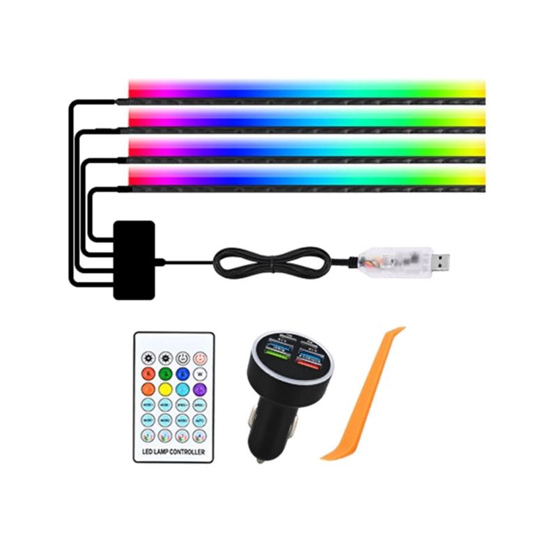 Strong Acrylic Construction Car Interior Mood Light LED with Sound Responsive Music Rhythm Control for Travel