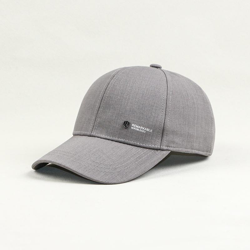 

Four Seasons Baseball Cap Men s New Sunshade Sunscreen Hard Top Spring and Autumn Big Head Circumference Middle and Old Cap Non-fading сірий колір