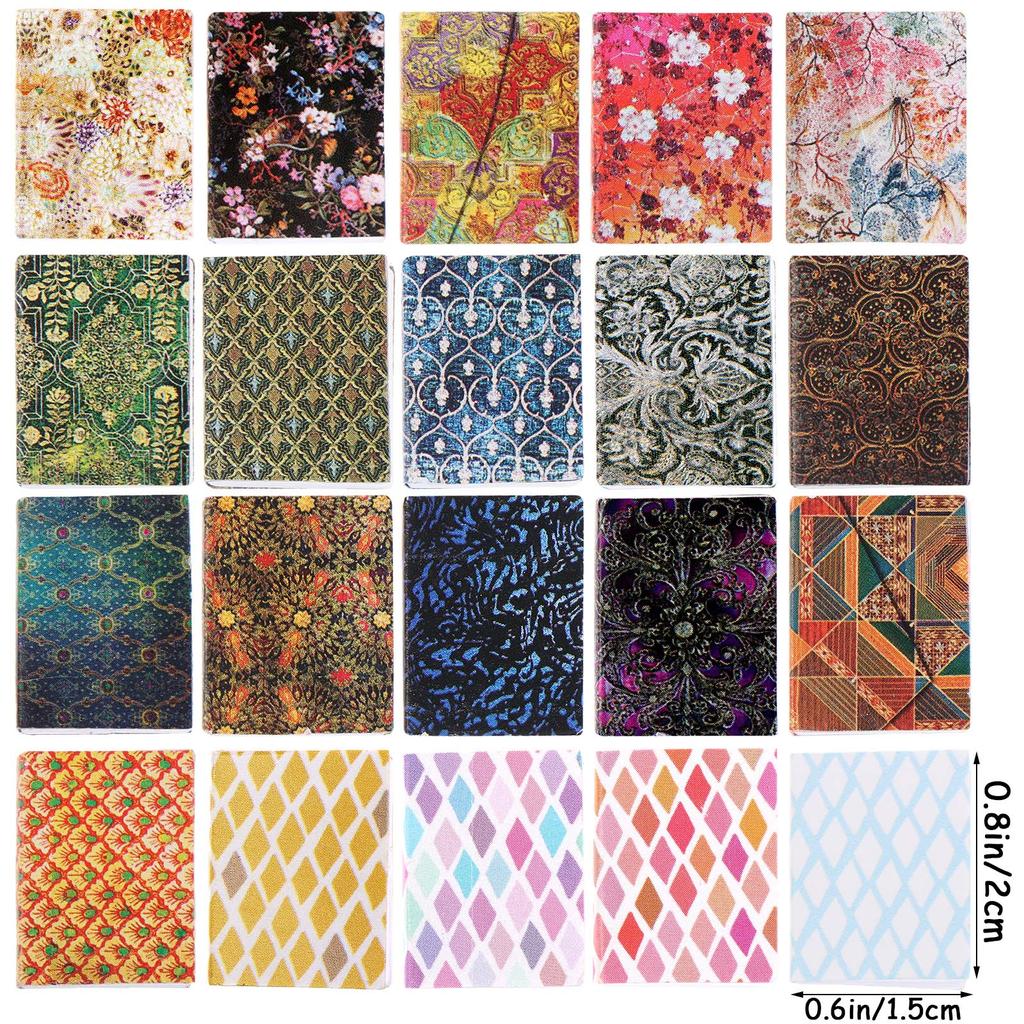 20 Pcs 1:12 Scale Miniatures Dollhouse Books Assorted Retro Vintage Mini Books M