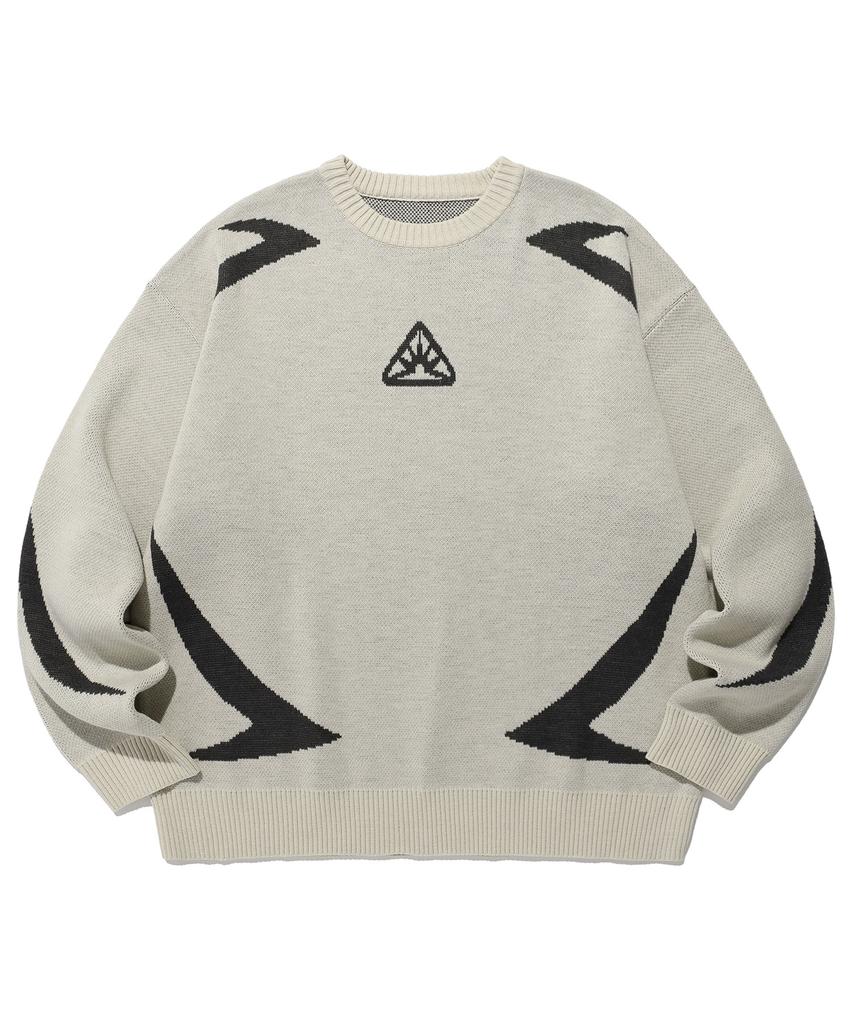 ISTKUNST Sporty Sunrise Logo Knit_Beige(Ik2Dfmk600A)