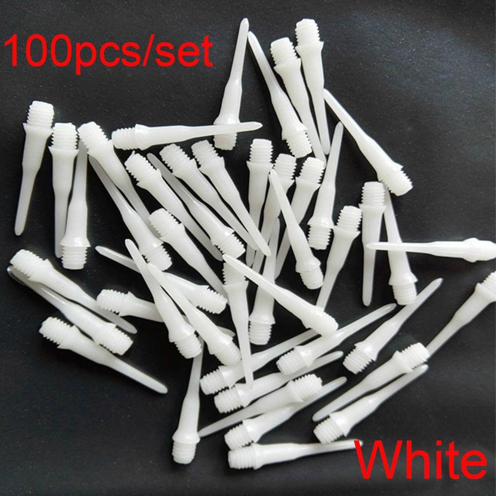 

100 шт. 27 мм, розмір 2BA, змінний набір високоякісних пластикових електронних дротиків з м’якими наконечниками. білий
