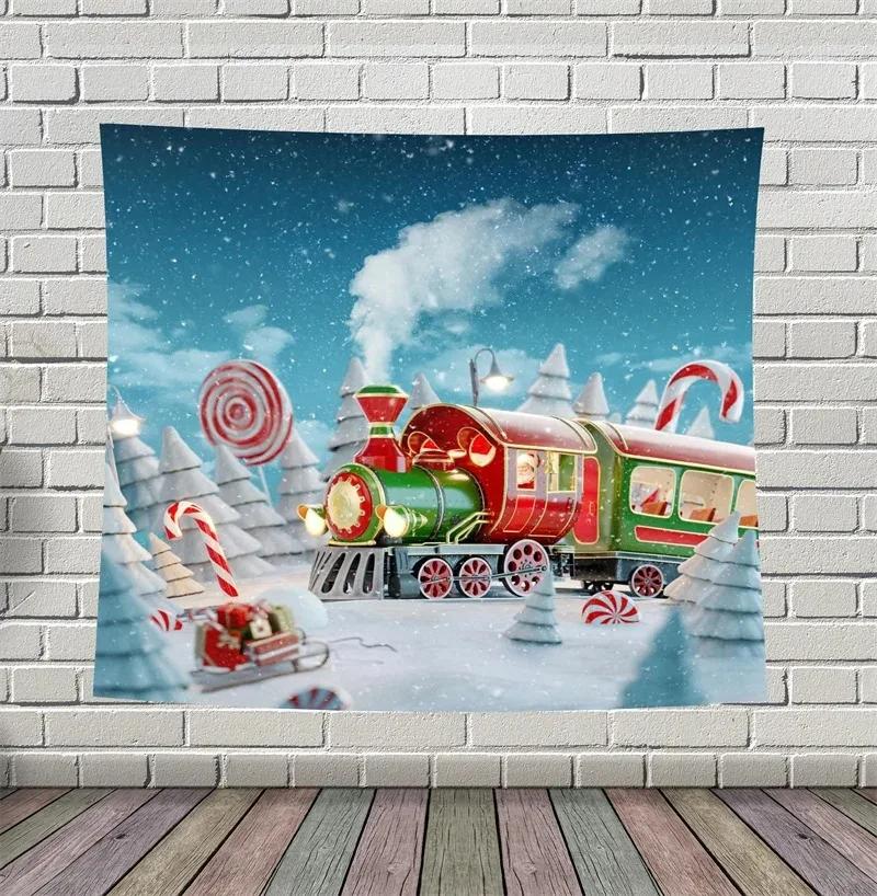 Рождественская тема Рождественский коттедж Гобелен Гостиная Диван Домашний декор — фото 8