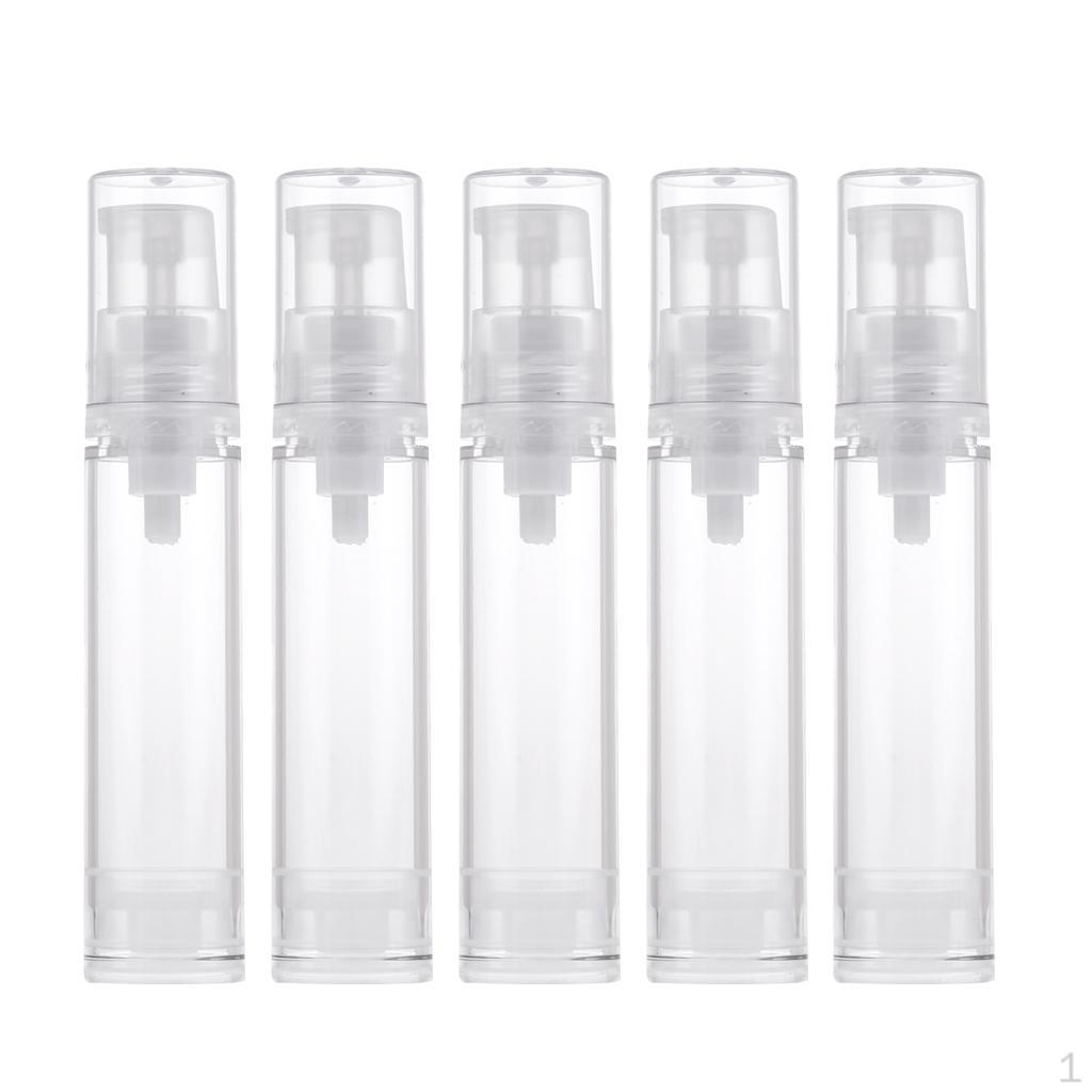 

Прозрачная пустая многоразовая безвоздушная бутылка с насосом, 10 мл. Косметический контейнер. Бутылка с распылителем мелкого тумана, упаковка из 5 шт.