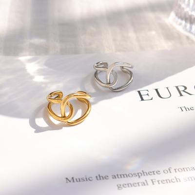 INS Minimalistischer offener Ring Temperament Premium Sinn Knoten Kreuz Verstellbar Geometrisch Kreativ Party & Täglicher Ring
