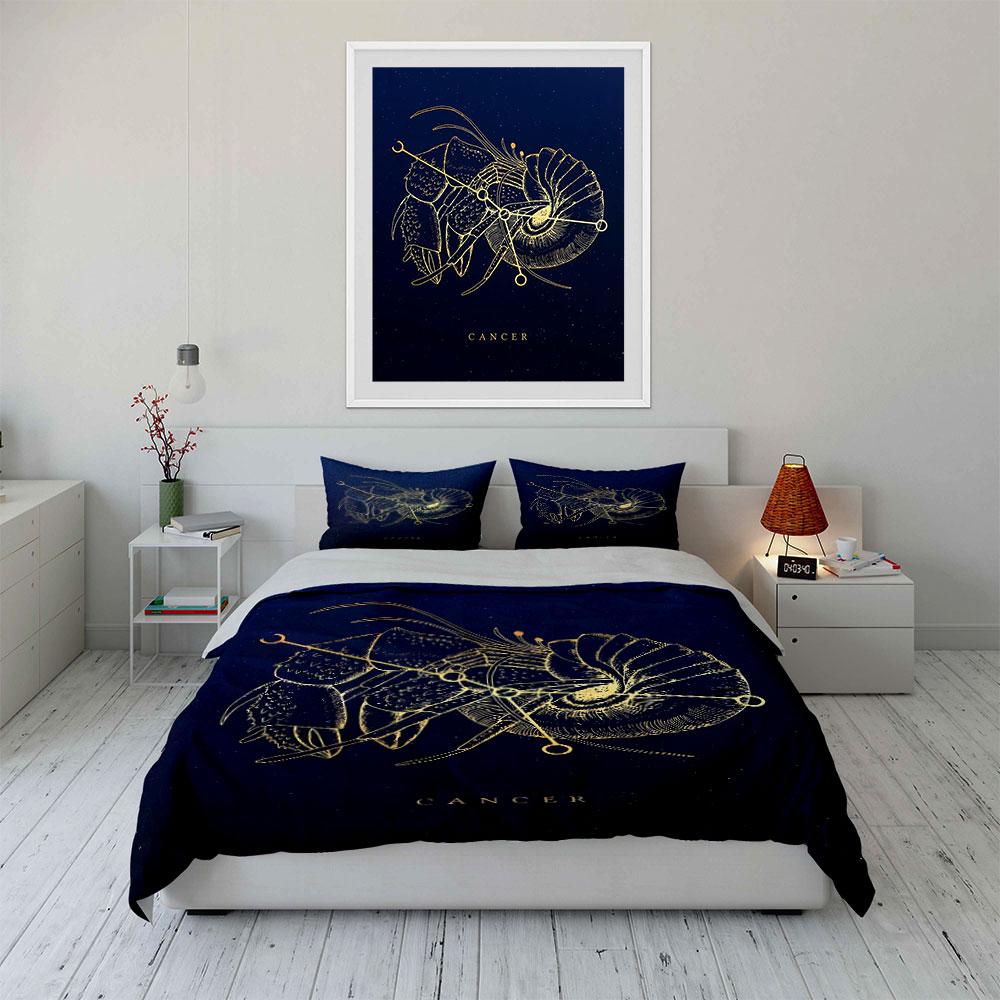 Zodiac Cancer Bedding Set Bedding Duvet Cover Set Duvet Cover Pillowcases  (1 * Duvet Cover 2 * Pillowcases, without duvet insert)