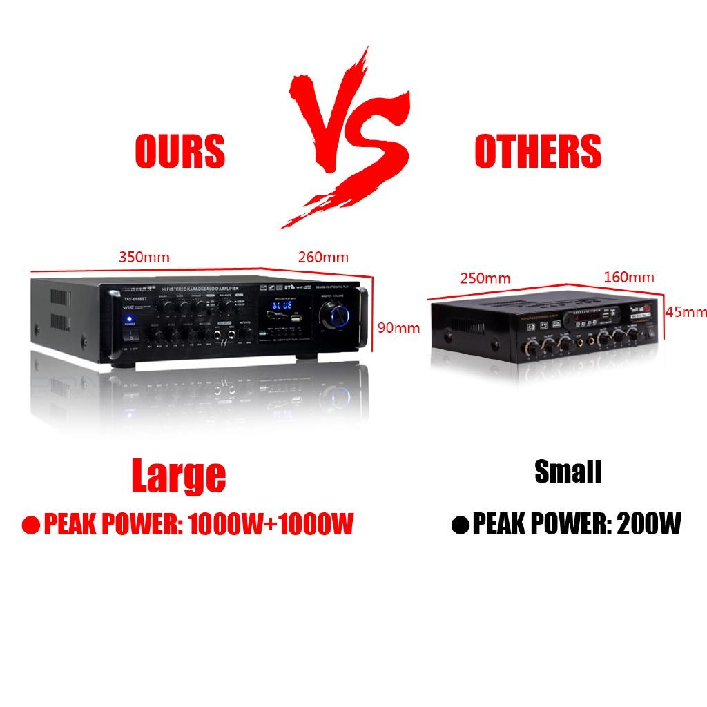 2000W 2CH Home Stereo Power Amplifier Audio Karaoke Car Hi-Fi FM Amplifier US Plug With Remote Control For Car Home