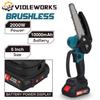 88VF 6 Zoll Bürstenlose Elektrische Säge Mini Kettensäge Batterie Display Holz Cutter Beschneiden Garten Power Tool Für Makita 18V batterie