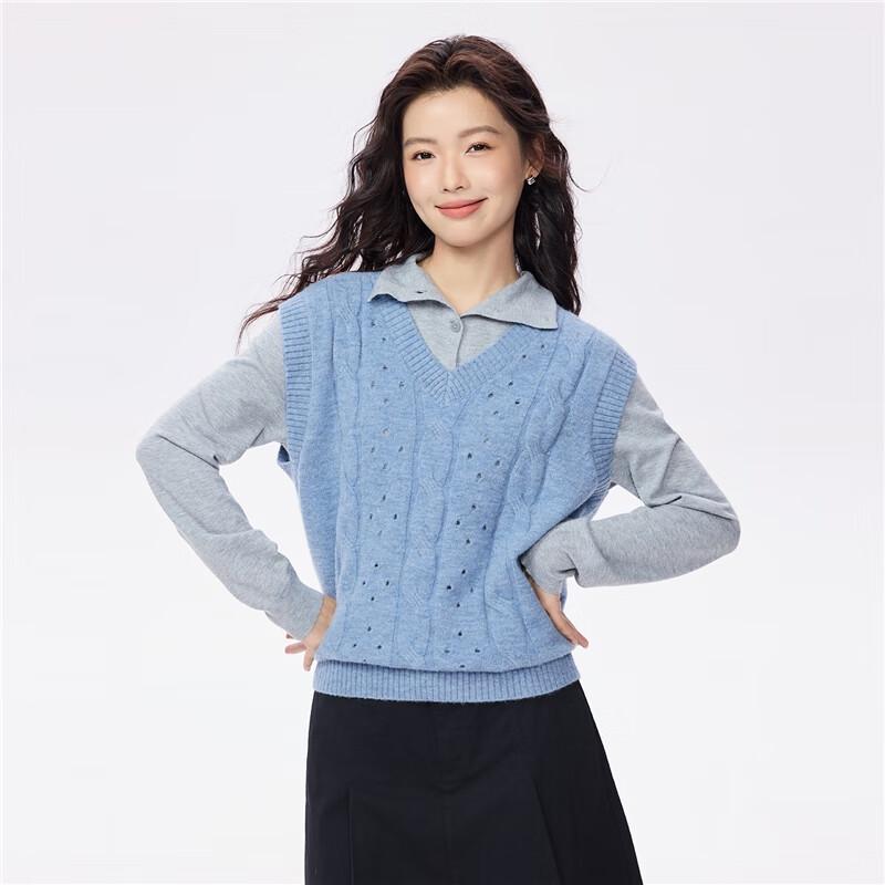 Giordano Women's Cable Knit V-Neck Layering Vest