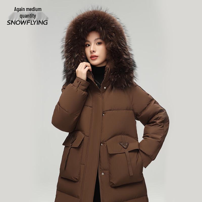 Xuezongfei Women's Mid-length Hooded Down Jacket