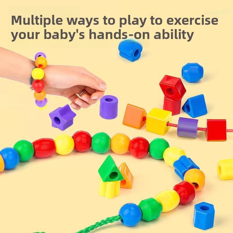 Stringing Children Bead Educational Toy Plastic Materials Fine Play Development