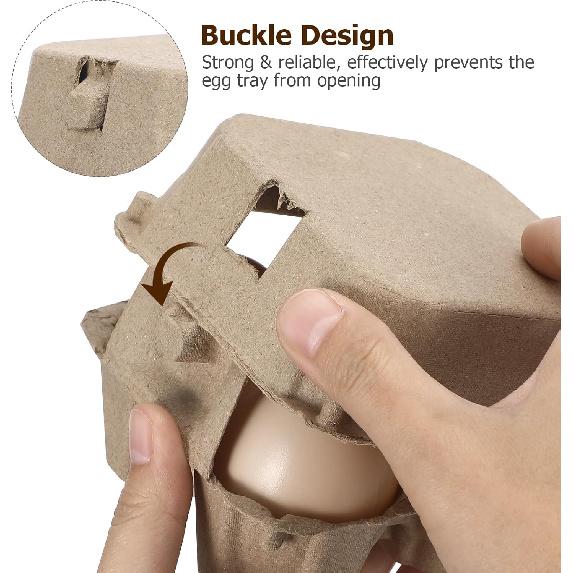Garneck 10 PCS Egg Cartons 1/3 Dozen Kraft Egg Box Bulk for 4 Eggs Empty Natural Paper Pulp Reusable Egg Case Holder Containers for Home Kitchen