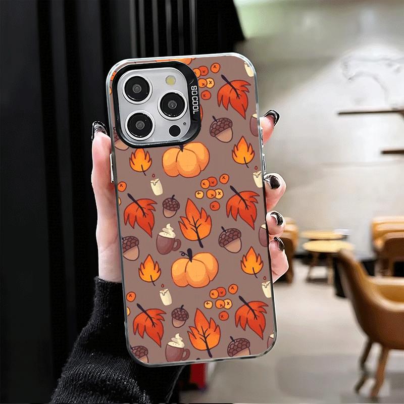 Pumpkin Happy Fall Autumn Shockproof Phone Case for iPhone 17 Air 16 16E 15 Pro Max 14 Plus 13 Mini 12 Back Cover Anti Fall Fund