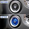 For Dodge Durango 2014-2024 Blue Alloy Start Button One-Click Switch Cover Trim