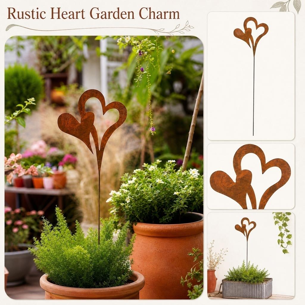 Wrought Garden Stake Decorative Outdoor Yard for Patio and
