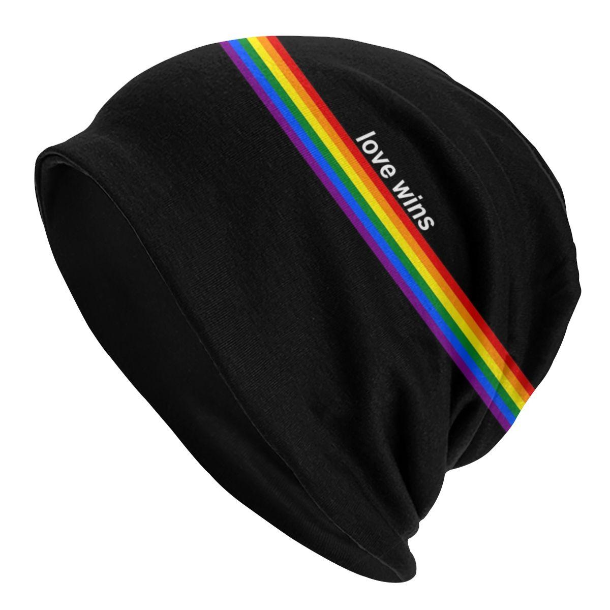 

ЛГБТ Pride Heart Slouchy Beanie Hats Жіночі унісекс Rainbow Pattern Printing Cool Knitting Skullies Beanies Caps for Outdoor Ski Skullies Beanie Hat
