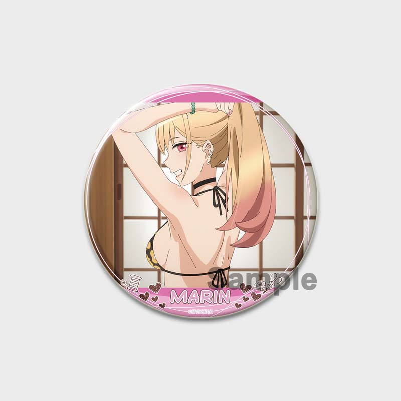 58MM My Dress-Up Darling Anime Brooches Kitagawa Marin Kuroe Shizuku Cosplay Badge Accessories Backpack Clothes Decoration XMAS Gift