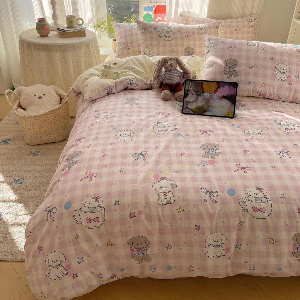 Early Spring 2026 Cute Cartoon Pure Cotton 3-Piece Bedding Set - Skin-Friendly and Age-Reducing